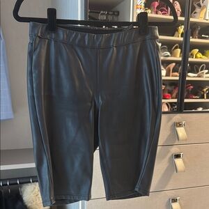 Women's Black Leather Shorts